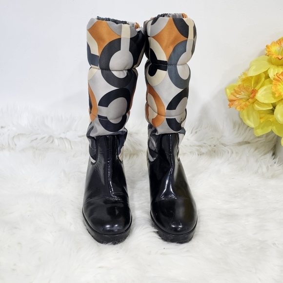 Coach - monogram boots size 7.5 black - Picture 8 of 14